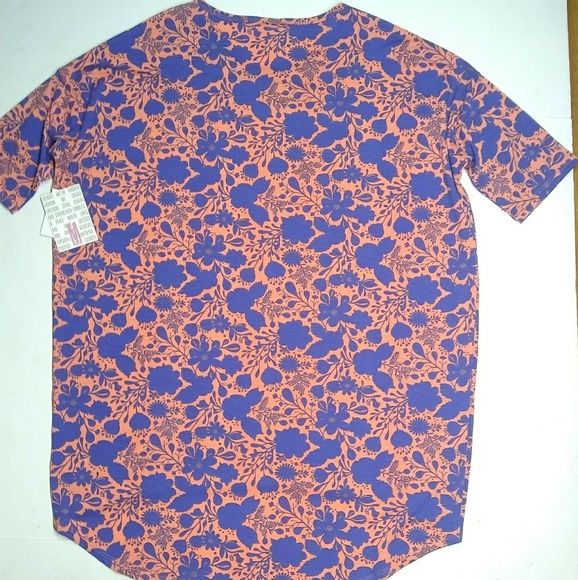 LuLaRoe Irma Tunic Top Size M Pink & Blue Floral - Picture 7 of 7